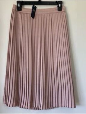 Abercrombie & Fitch Blush Pleated Midi Skirt